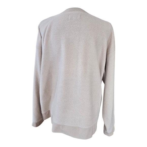 Madewell Light Tan Brushed Side Button Long Sleeve Relaxed Swestshirt L - Picture 5 of 10